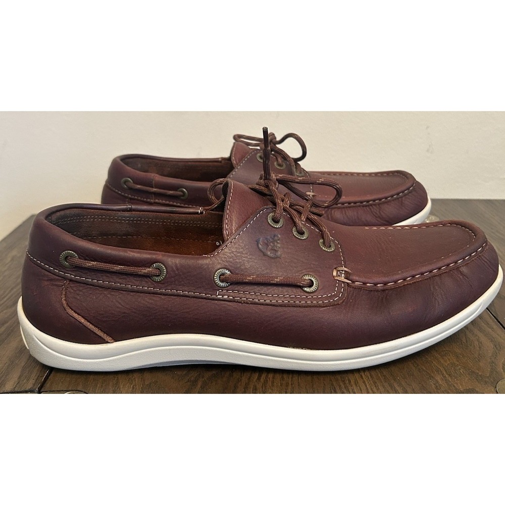 SAS Boat Shoe Decksider Lace Up Brown 13M Tripad Comfort Moccasin Made In USA